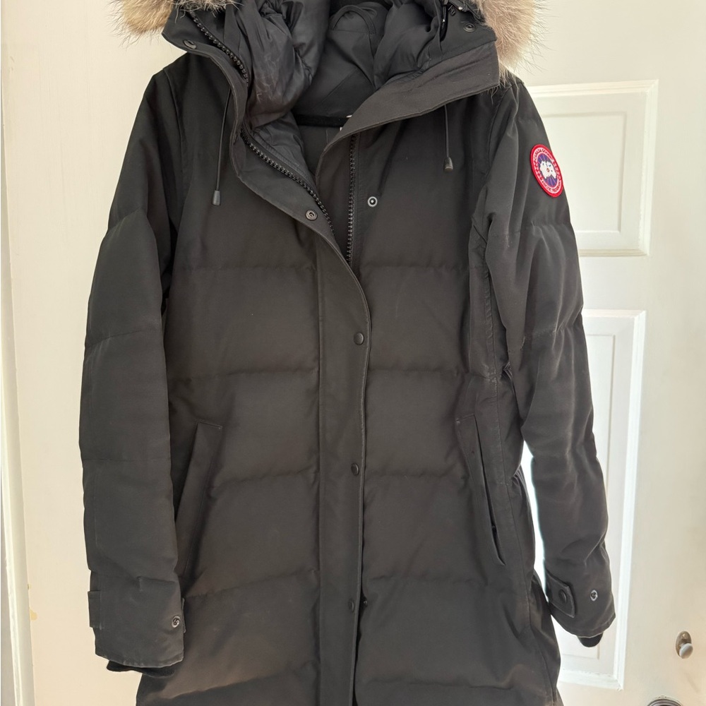 Canada Goose Black Puffer Jacket with Fur Hood